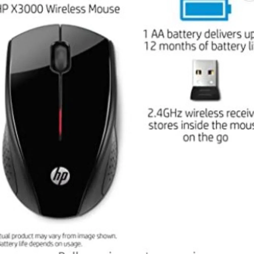 HP X3000 Wireless Mouse, Black